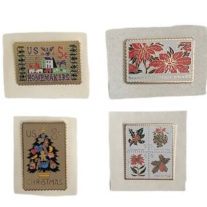 Lot of 4 Vintage USPS Postage Stamp Pins
